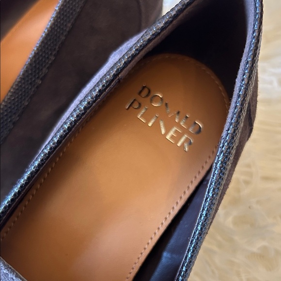 Donald J. Pliner Dark Brown Suede Tassel Loafer with Textured Band - Picture 12 of 14